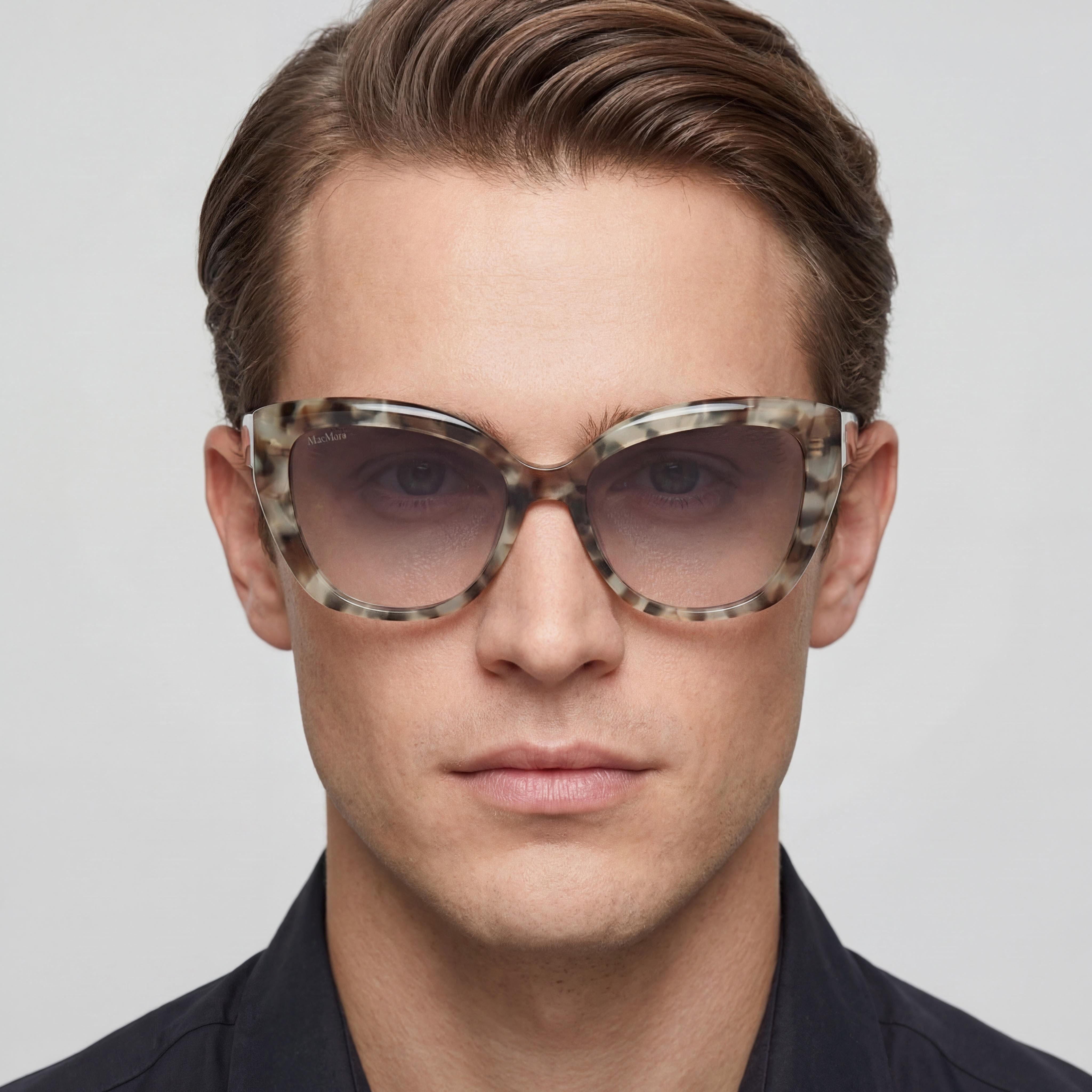 MaxMara MM0040 Dark Havana Cat Eye Sunglasses for Men, 54mm, Photo 4