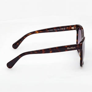 MaxMara MM0042 Rectangle Sunglasses Women — side view, Non-Polarized Gradient Smoke lens