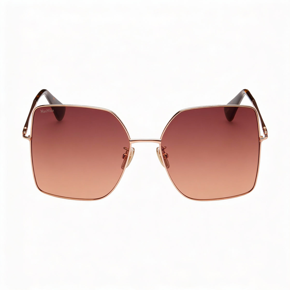 MaxMara MM0062-H Gafas de sol cuadradas marrón oscuro para mujer, 59 mm, Photo 2