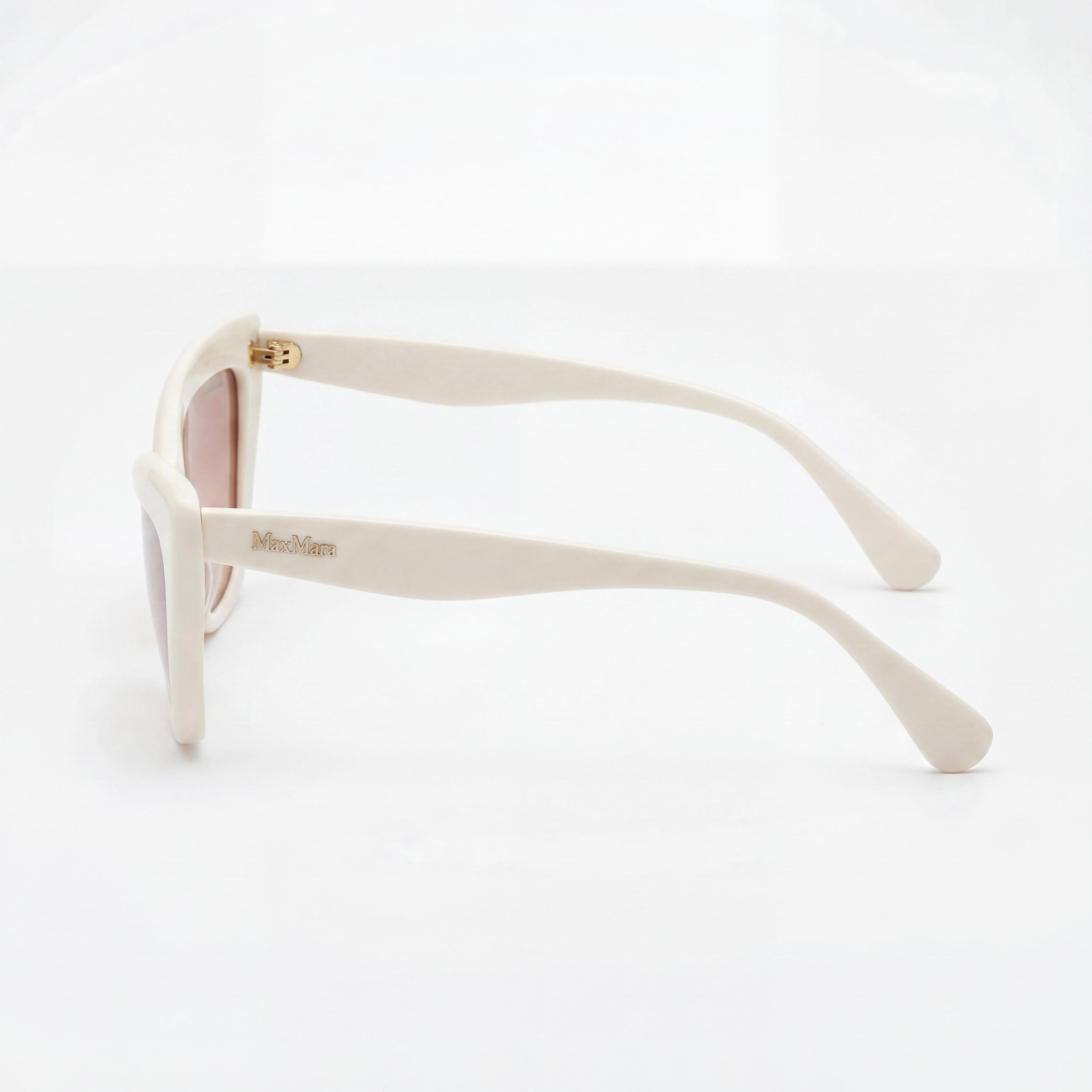 MaxMara MM0063 White Gold Cat Eye Mirrored Sunglasses for Women, 57mm, Photo 3