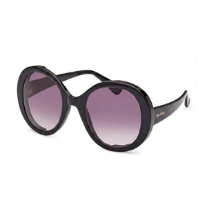 MaxMara MM0074 RENE Black Square Sunglasses for Women, Smoke lens