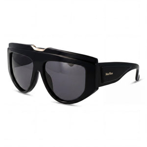 MaxMara Mm0083 Black Shield Sunglasses for Men, Smoke lens