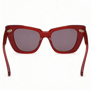 MaxMara Mm0099 Cat Eye Sunglasses Women — side view, Non-Polarized Shiny Red lens