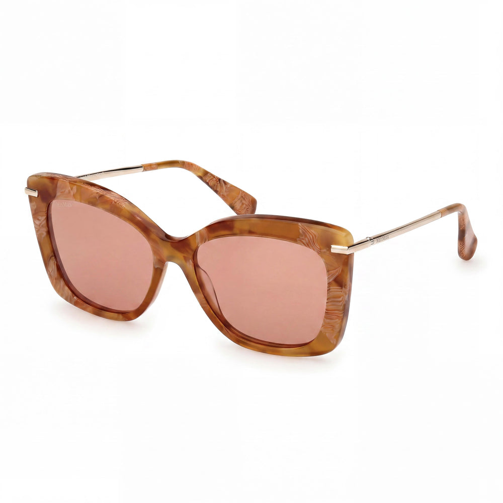 MaxMara Mm0101 Brown Square Sunglasses for Women, Non-Polarized lens