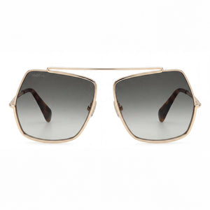 MaxMara MM0102 Aviator Sunglasses for Women — front view, Metal frame