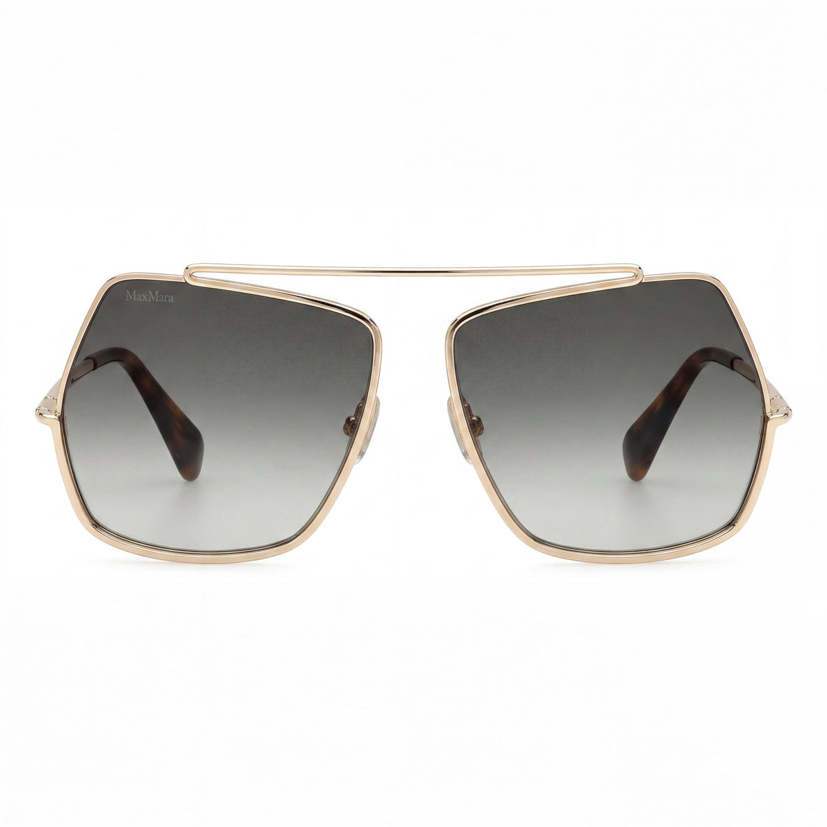 Gafas de sol de aviador para mujer MaxMara MM0102 en oro pálido brillante, 58mm, Photo 2