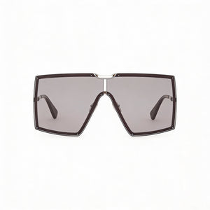 MaxMara MM0117 Square Sunglasses for Women — front view, Smoke lens