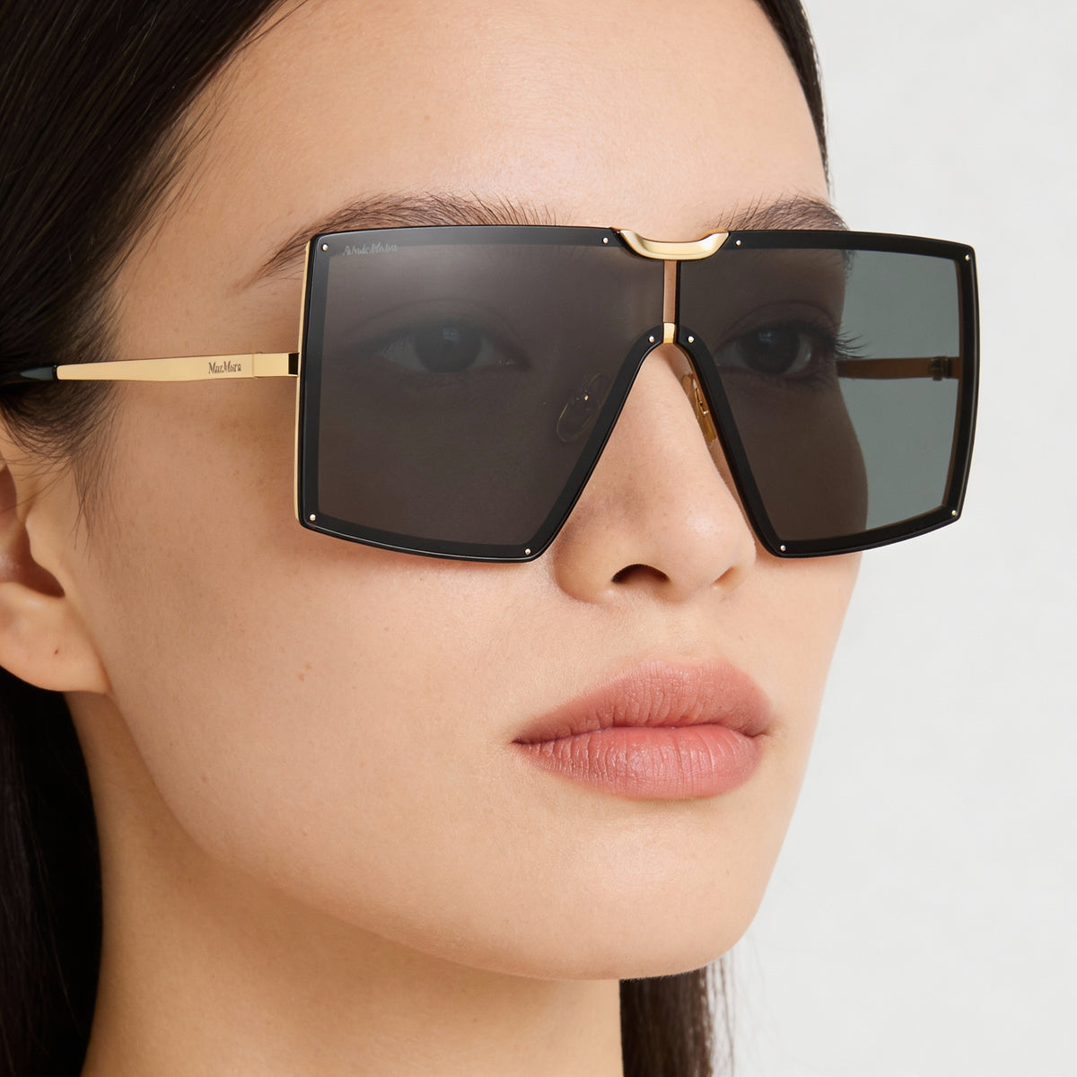 Gafas de sol de aviador MaxMara Mm0117 Deep Gold brillante para mujer, 69mm, Photo 3