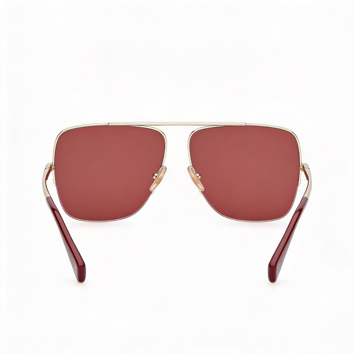 MaxMara Mm0121 Shiny Pale Gold Rectangle Sunglasses for Women, 59mm, Photo 4