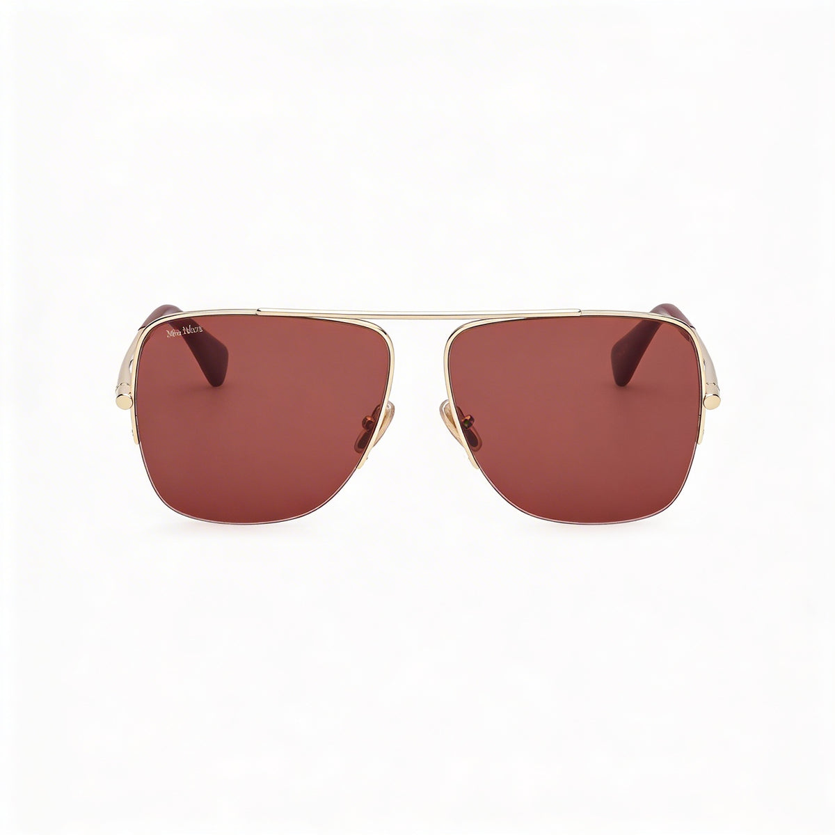 MaxMara Mm0121 Shiny Pale Gold Rectangle Sunglasses for Women, 59mm, Photo 3
