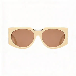 MaxMara MM0123 Oval Sunglasses for Women — front view, Acetate frame