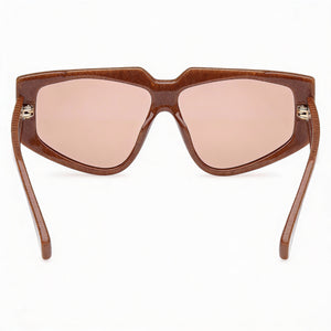 MaxMara Mm0125 Rectangle Sunglasses Women — side view, Non-Polarized brown lens
