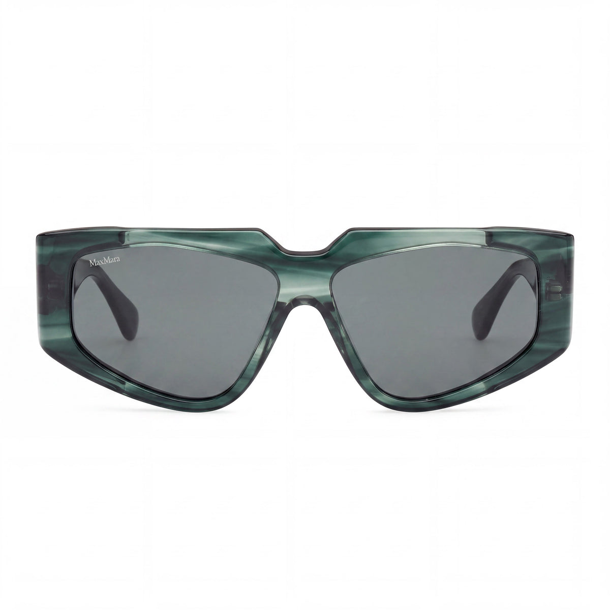 MaxMara Mm0125 Green Rectangle Sunglasses for Women, 58mm, Photo 2
