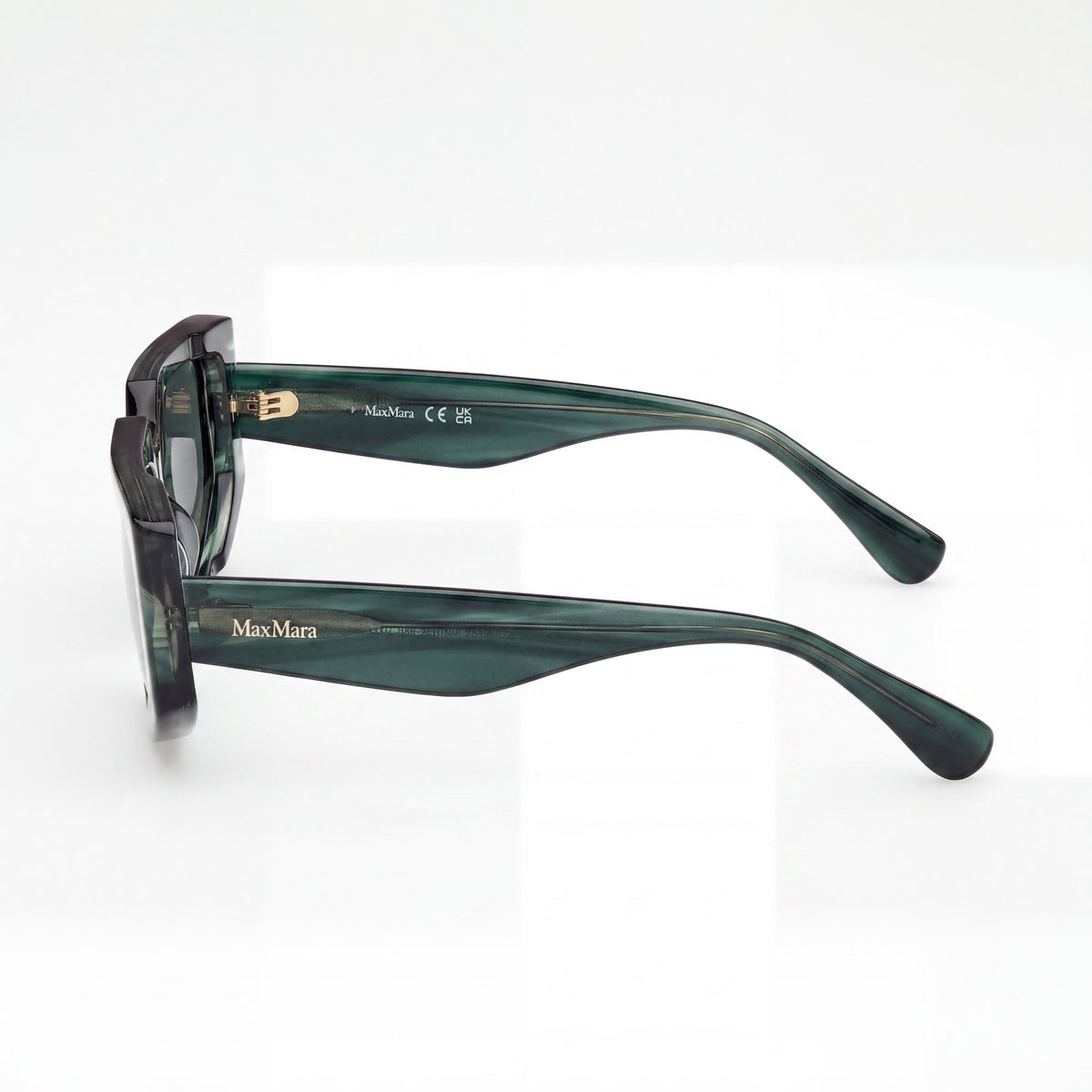 MaxMara Mm0125 Green Rectangle Sunglasses for Women, 58mm, Photo 3