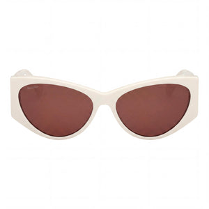 MaxMara Mm0132 Rectangle Sunglasses Unisex — front view, White frame