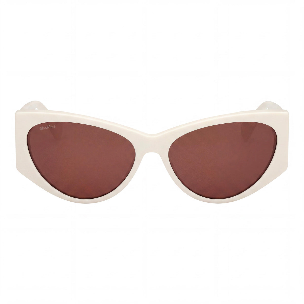 MaxMara Mm0132 Shiny White Rectangle Sunglasses Unisex, 58mm, Photo 2