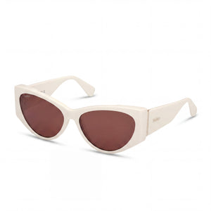 MaxMara Mm0132 White Rectangle Sunglasses Unisex, white lens