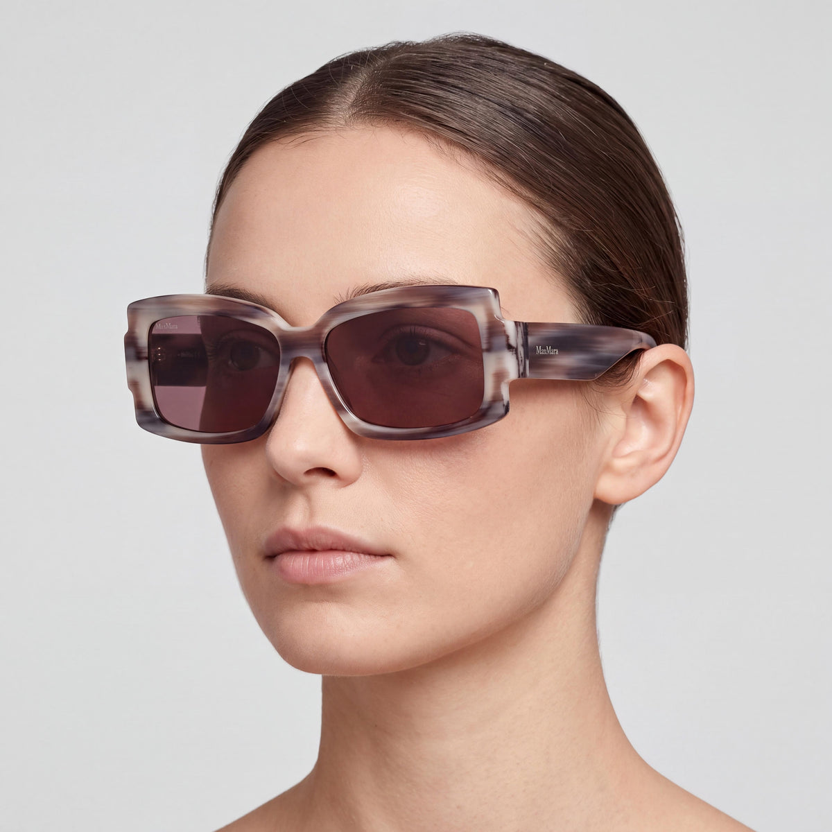 Gafas de sol rectangulares MaxMara Mm0140 de acetato efecto cuerno para mujer, 57mm, Photo 4