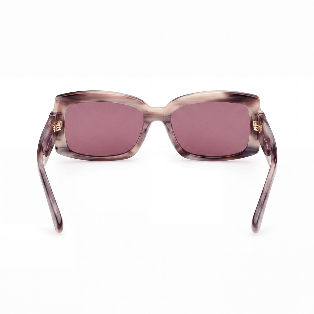 MaxMara Mm0140 Rectangle Sunglasses Women — side view, Non-Polarized Violet lens