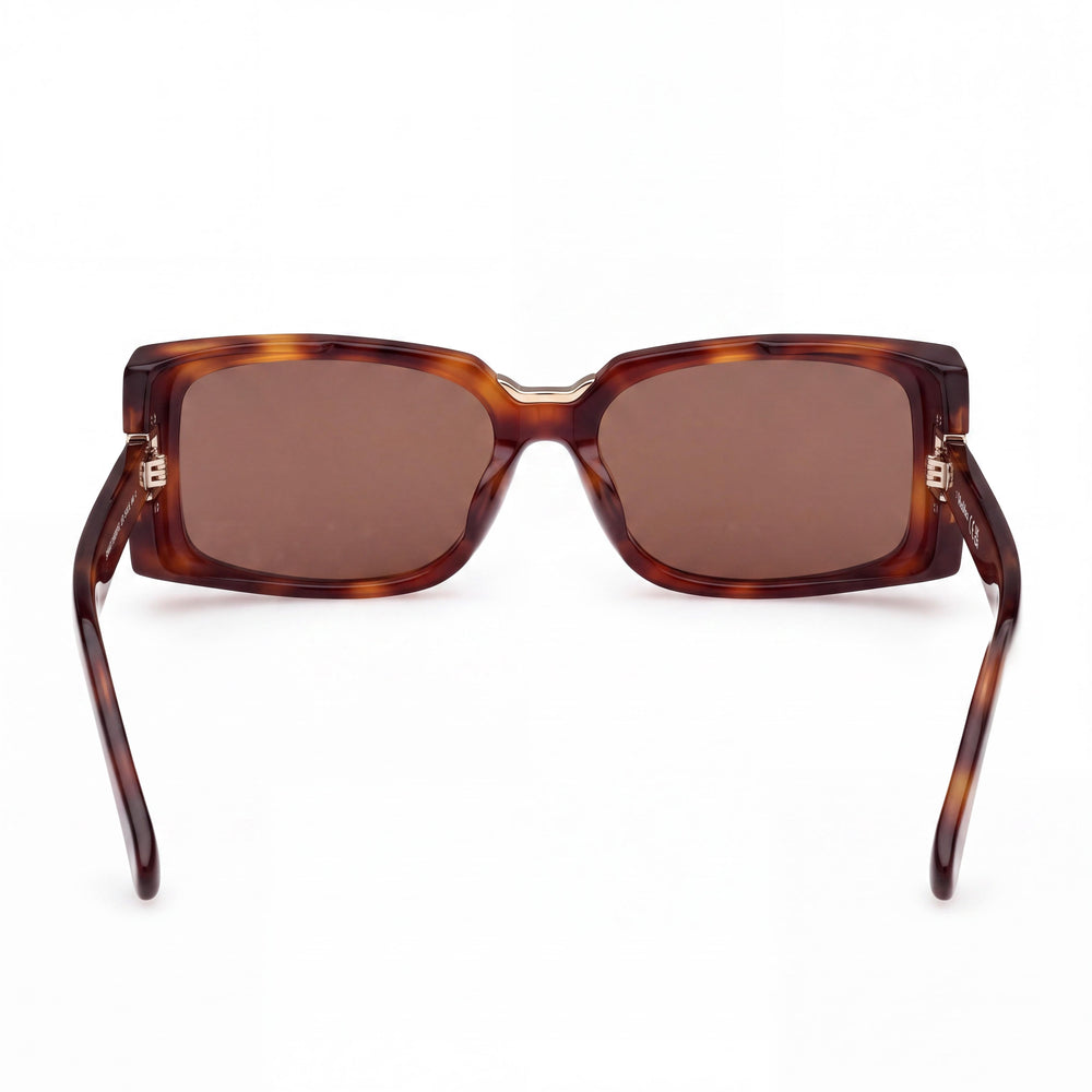 MaxMara MM0159 Rectangle Sunglasses Women — side view, Non-Polarized brown lens