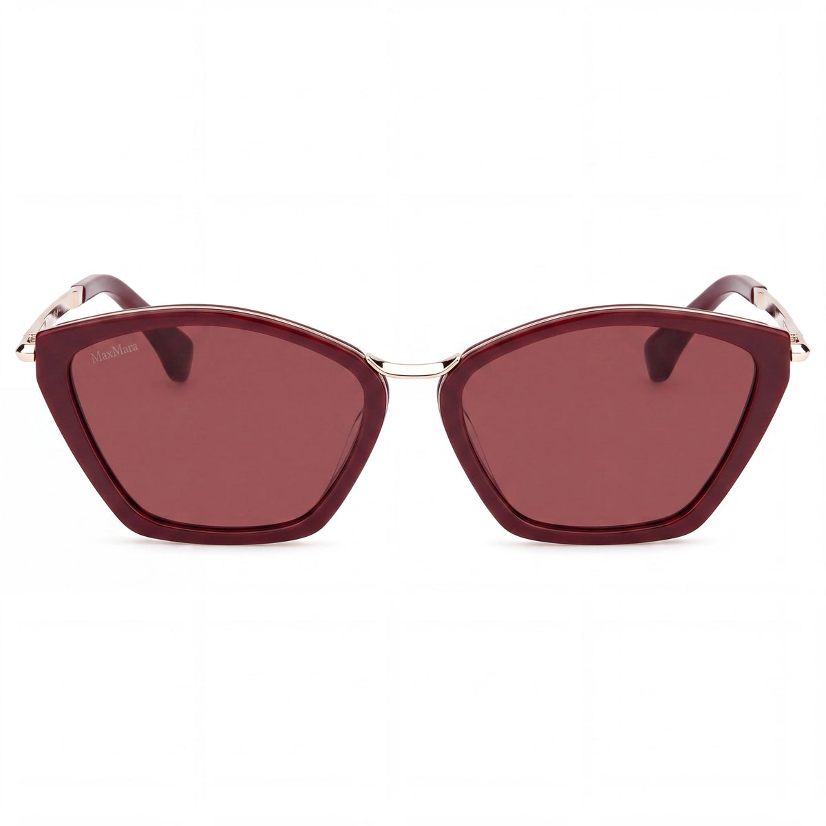 MaxMara MM0162 Shiny Burgundy Cat Eye Sunglasses for Women, 54mm, Photo 2