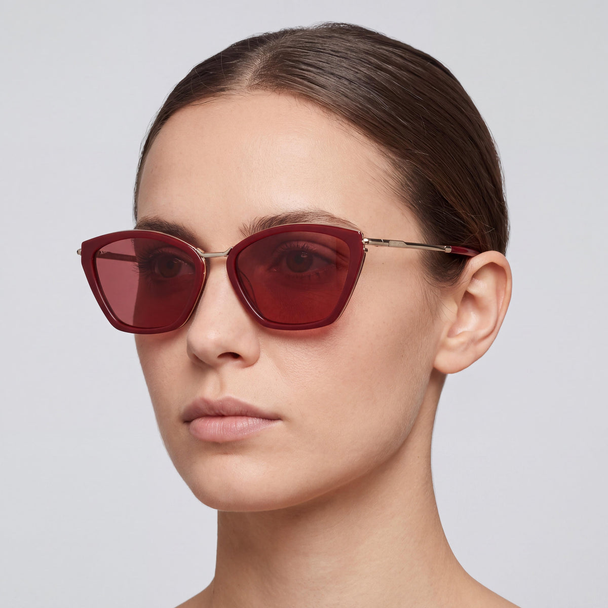 MaxMara MM0162 Shiny Burgundy Cat Eye Sunglasses for Women, 54mm, Photo 4