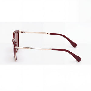 MaxMara MM0162 Cat Eye Sunglasses Women — side view, Non-Polarized Bordeaux lens