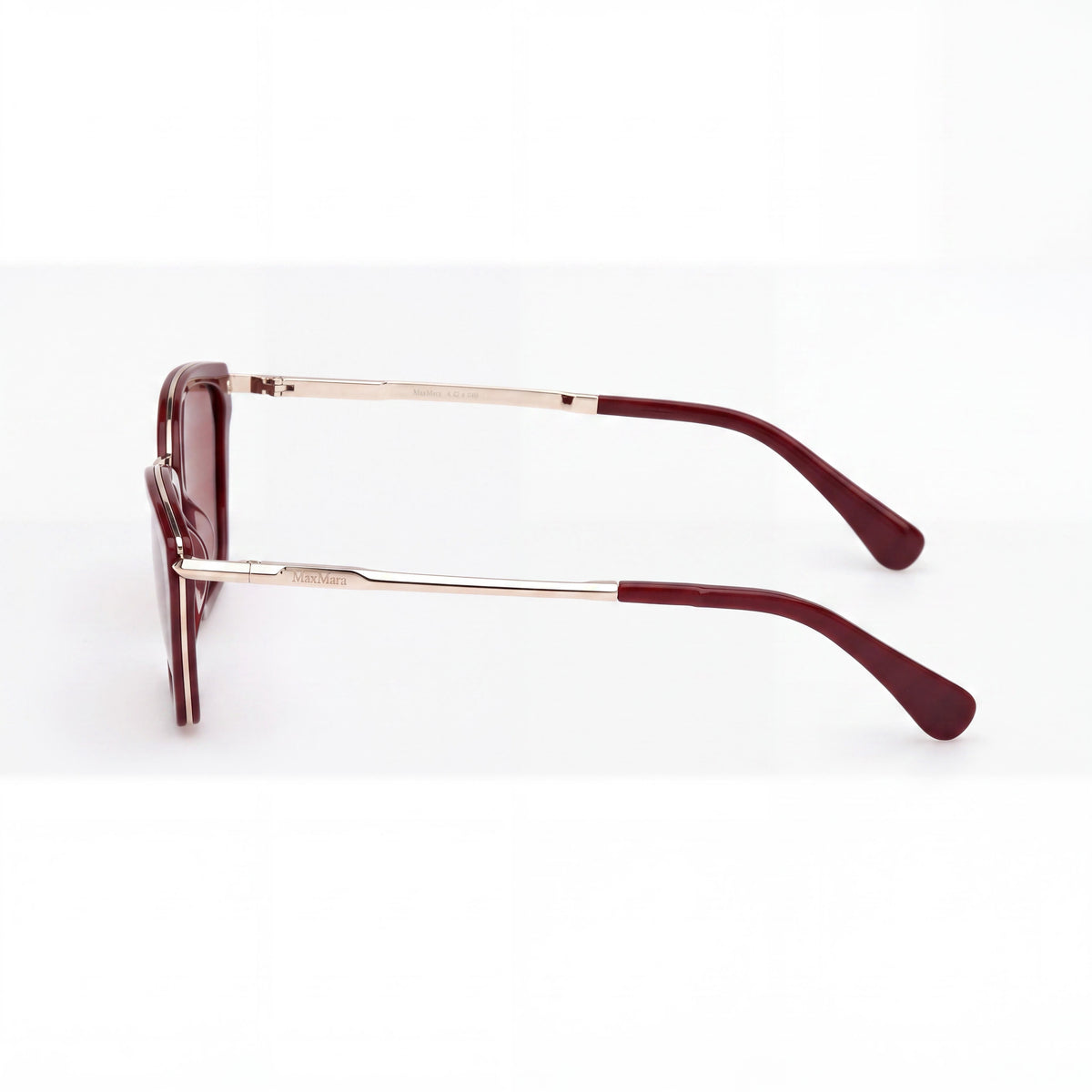 MaxMara MM0162 Shiny Burgundy Cat Eye Sunglasses for Women, 54mm, Photo 3
