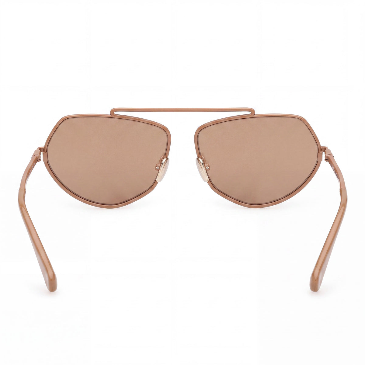 MaxMara MM0165 Shiny Light Brown Aviator Sunglasses for Women, 60mm, Photo 3
