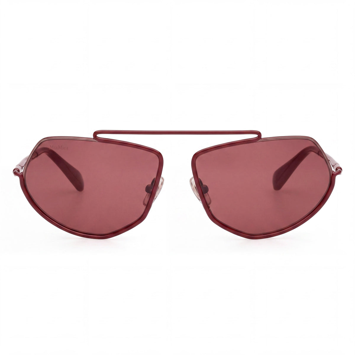 Gafas de sol aviador para mujer MaxMara MM0165 en burdeos brillante, 60 mm, Photo 2