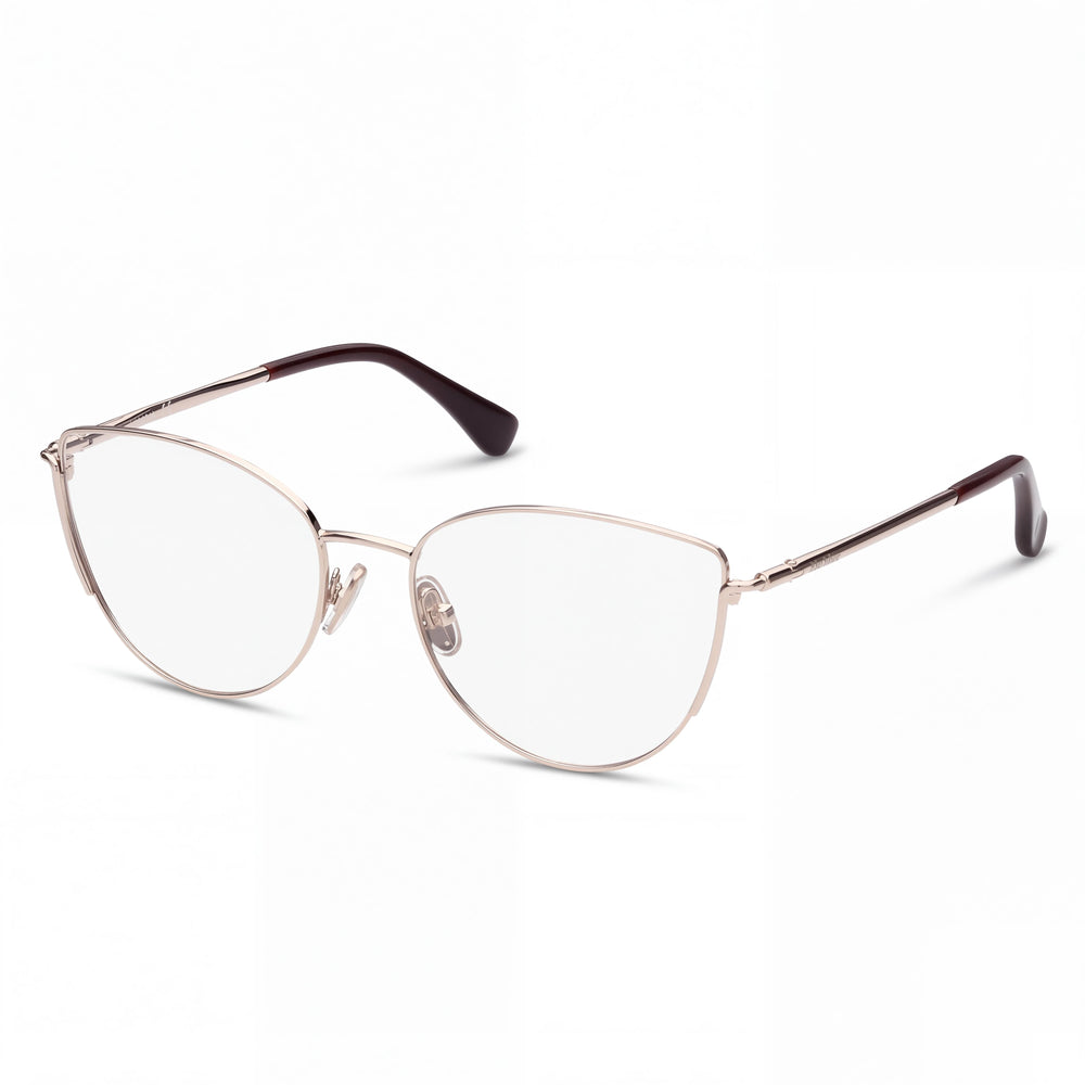 MaxMara MM5002 Light Gold Cat Eye Eyeglasses for Women, Metal frame