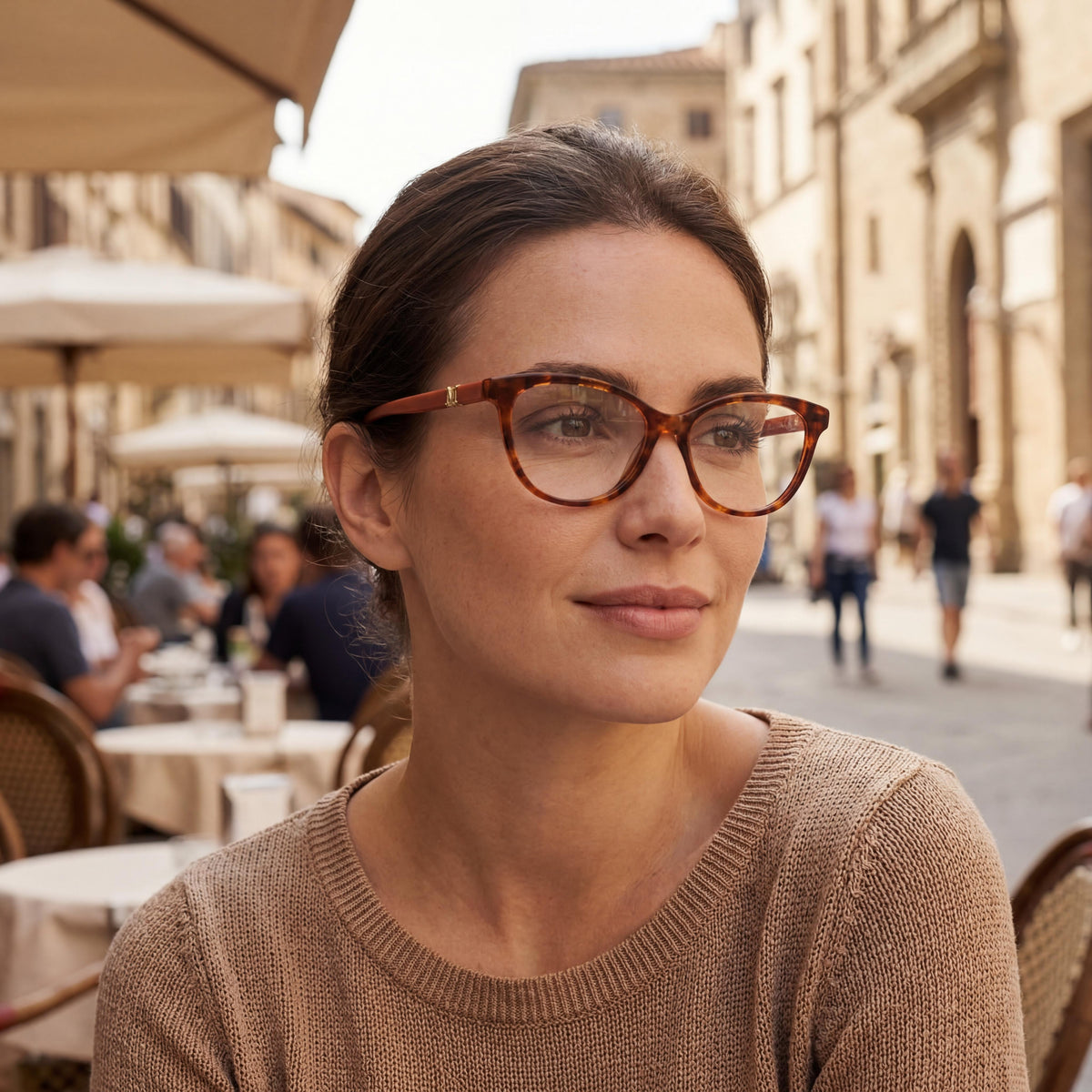 MaxMara MM5014 Red Havana Cat Eye Eyeglasses for Women, Acetate 54mm, Photo 5