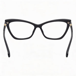 MaxMara MM5016 Cat Eye Eyeglasses Women — side view, Black Acetate temples
