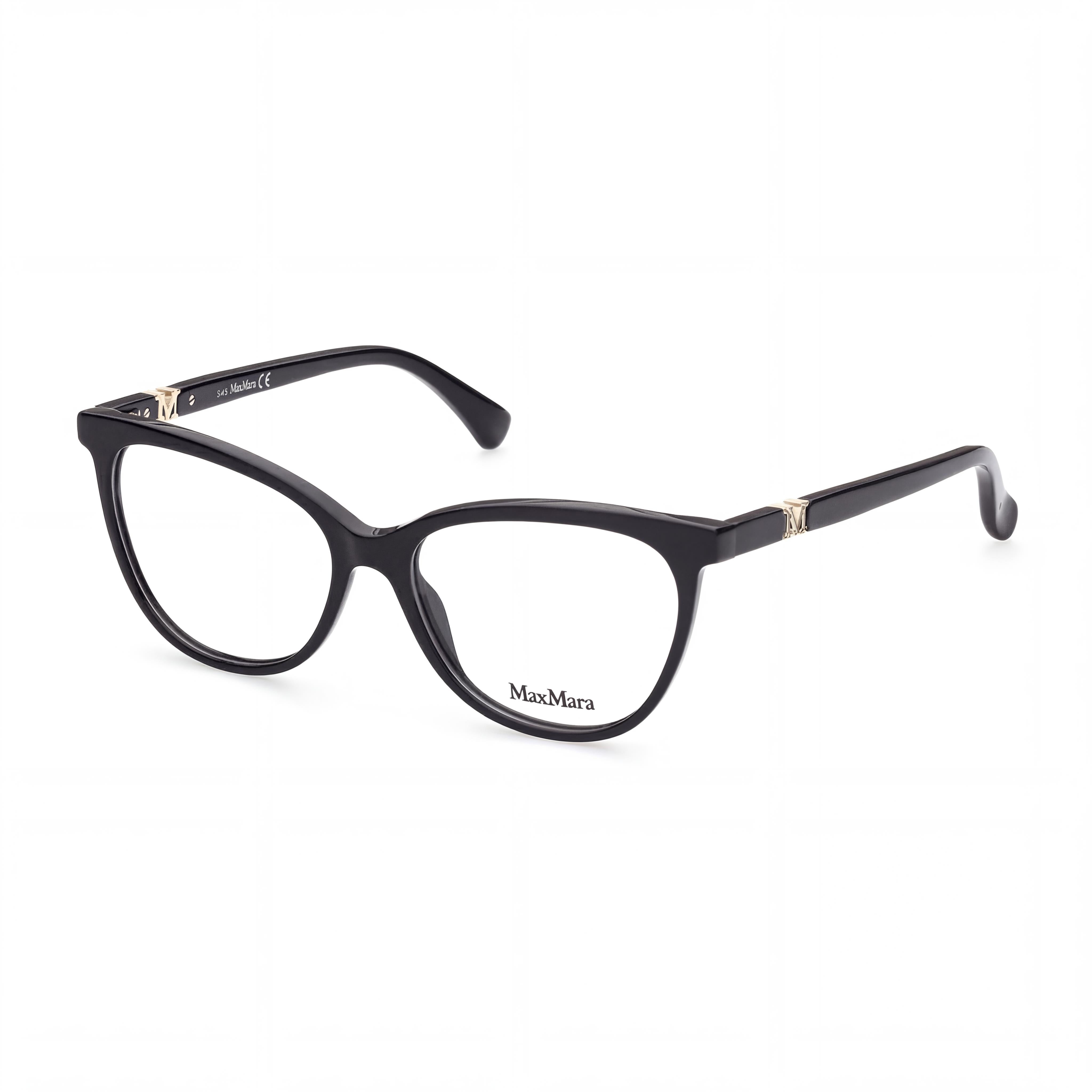MaxMara MM5018 Black Pale Cat Eye Eyeglasses for Women, Acetate, Photo 1