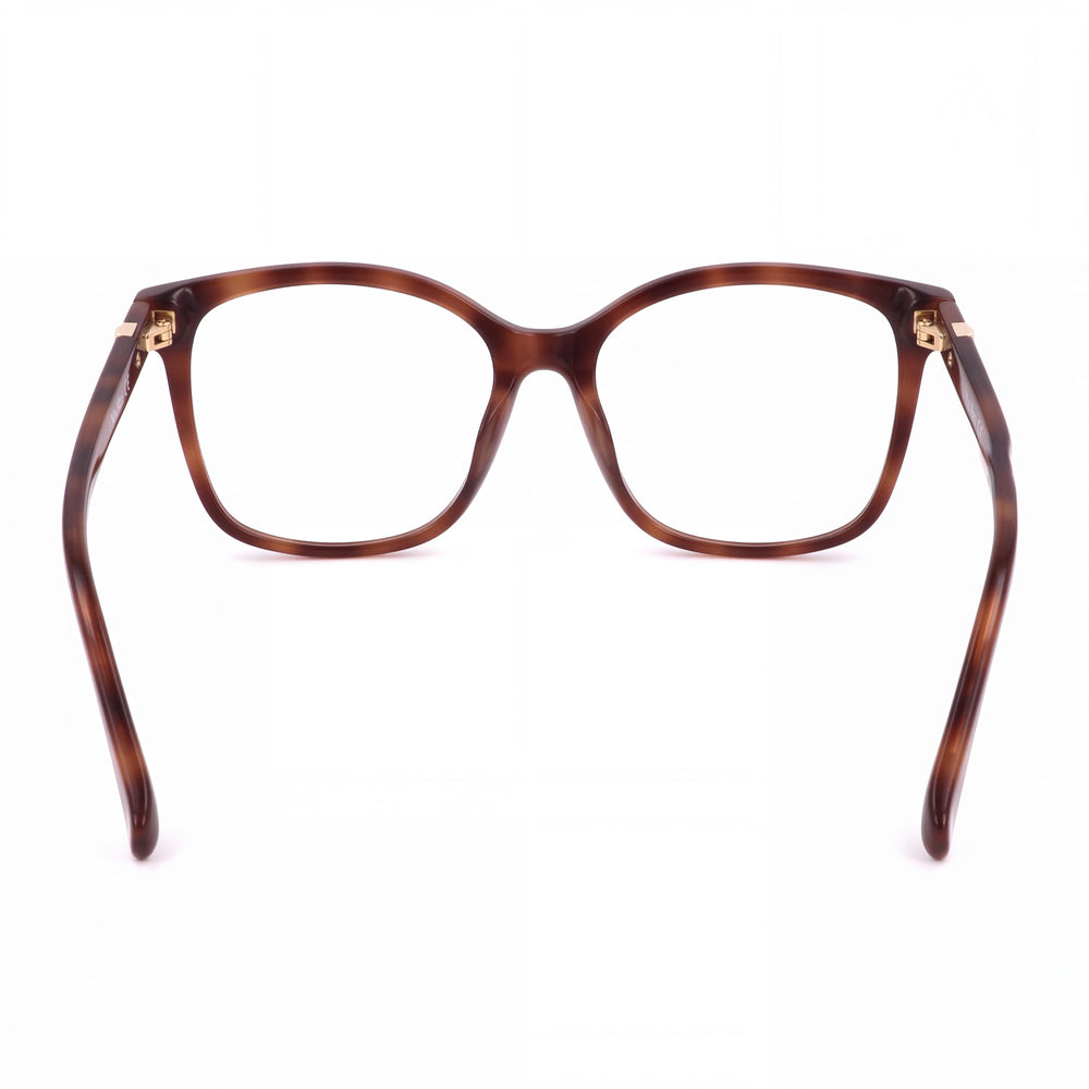 MaxMara MM5023 Square Eyeglasses Women — side view, Havana Plastic temples