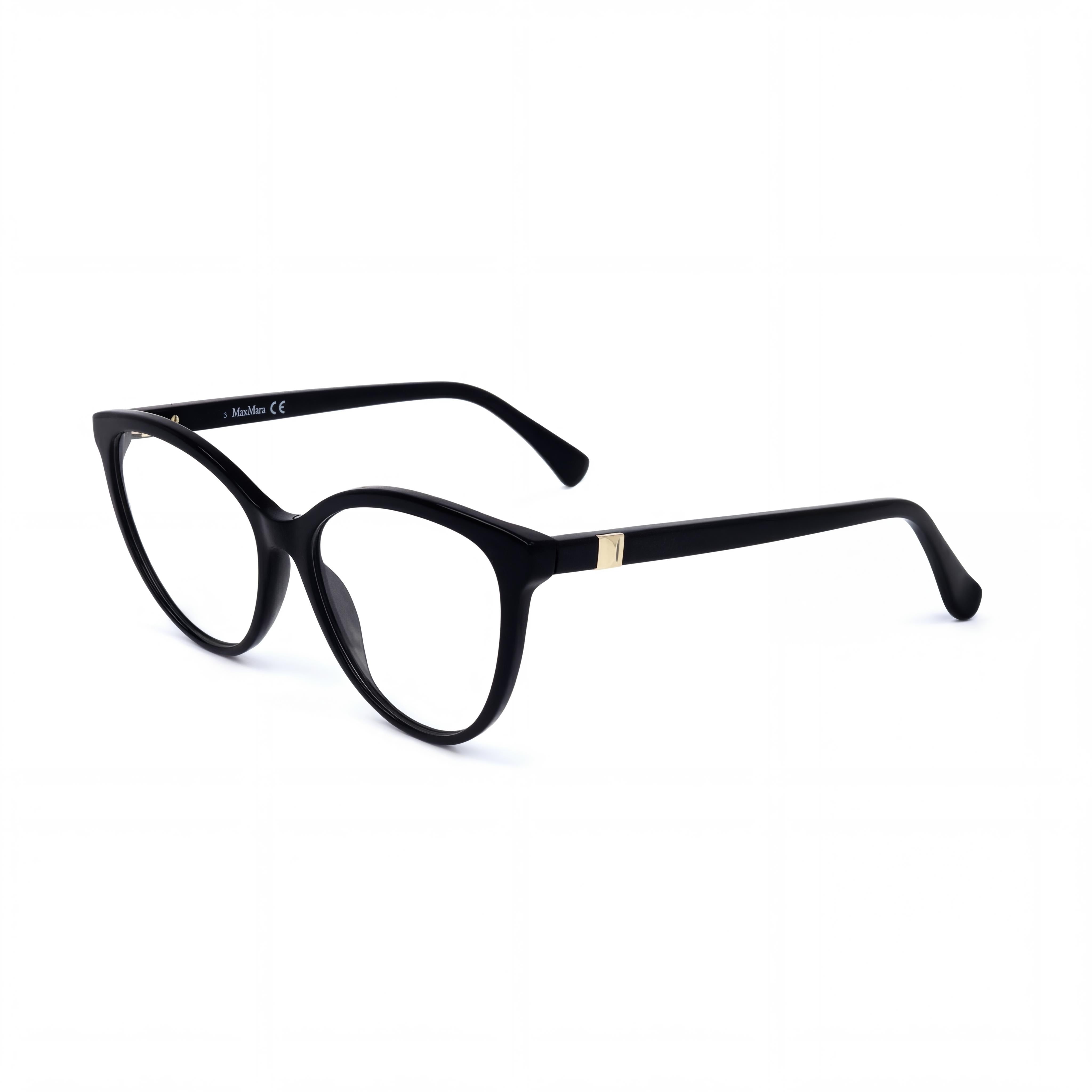 MaxMara MM5024 Black Cat Eye Eyeglasses for Women, Acetate 54mm, Photo 1