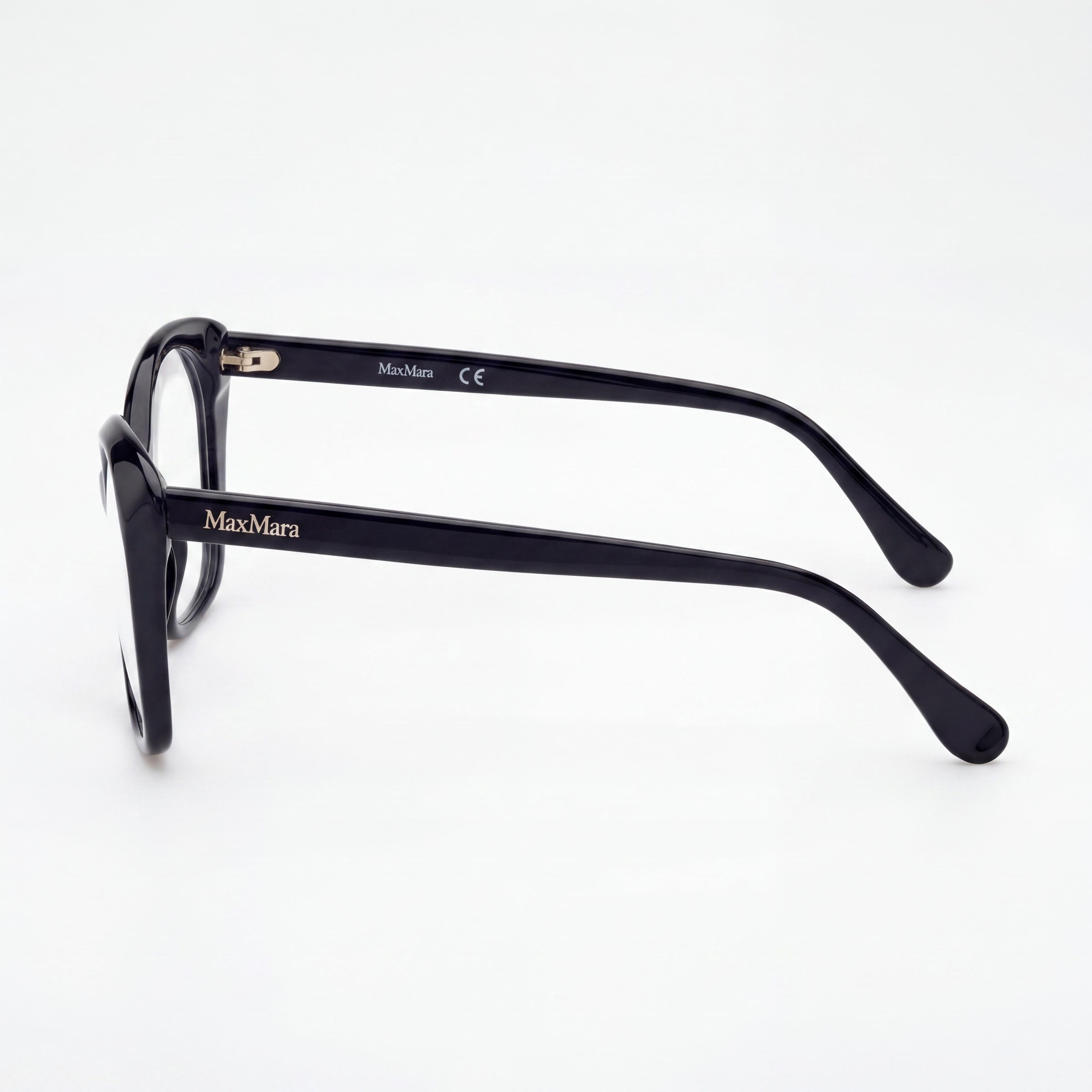 MaxMara MM5029 Gafas Unisex Rectangulares Negras, Plástico 57mm, Photo 2