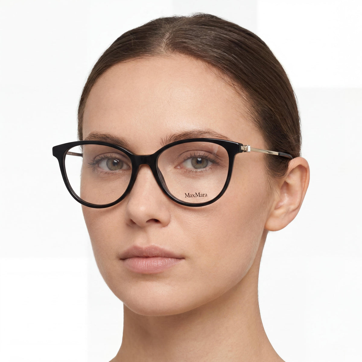 MaxMara MM5078 Shiny Black Cat Eye Eyeglasses for Women, Photo 3