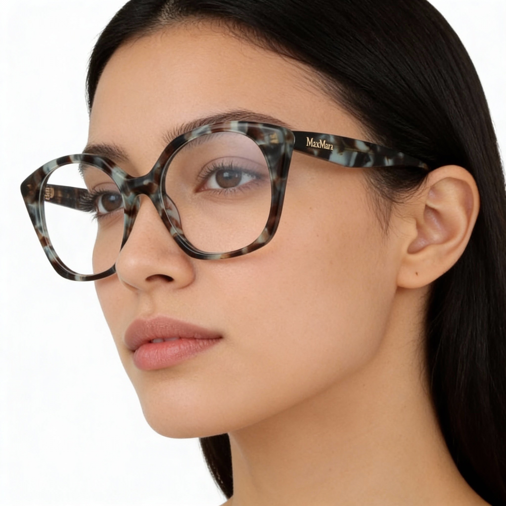 MaxMara MM5082 Havana Square Eyeglasses for Women, Acetate 53mm, Photo 3