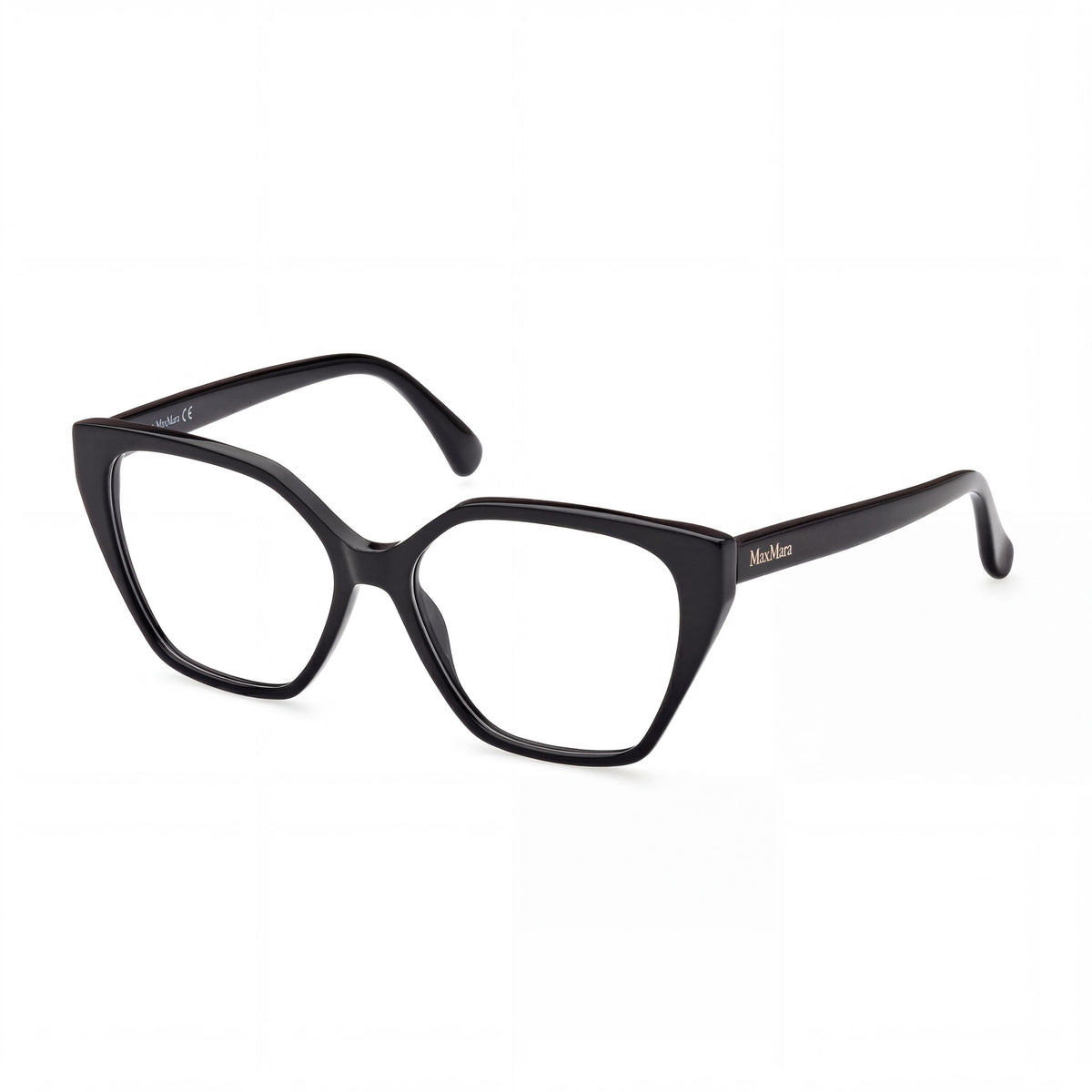 MaxMara Mm5085 Shiny Black Rectangle Eyeglasses for Women, 55mm, Photo 1