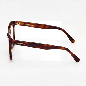 MaxMara MM5111 Rectangle Eyeglasses Women — side view, Havana Plastic temples