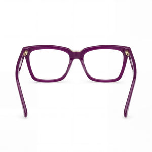 MaxMara MM5111 Rectangle Eyeglasses Women — side view, Shiny Violet Plastic temples