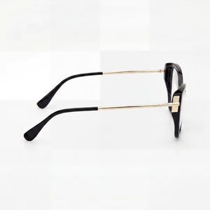 MaxMara Mm5117 Cat Eye Eyeglasses Women — side view, Black Plastic temples