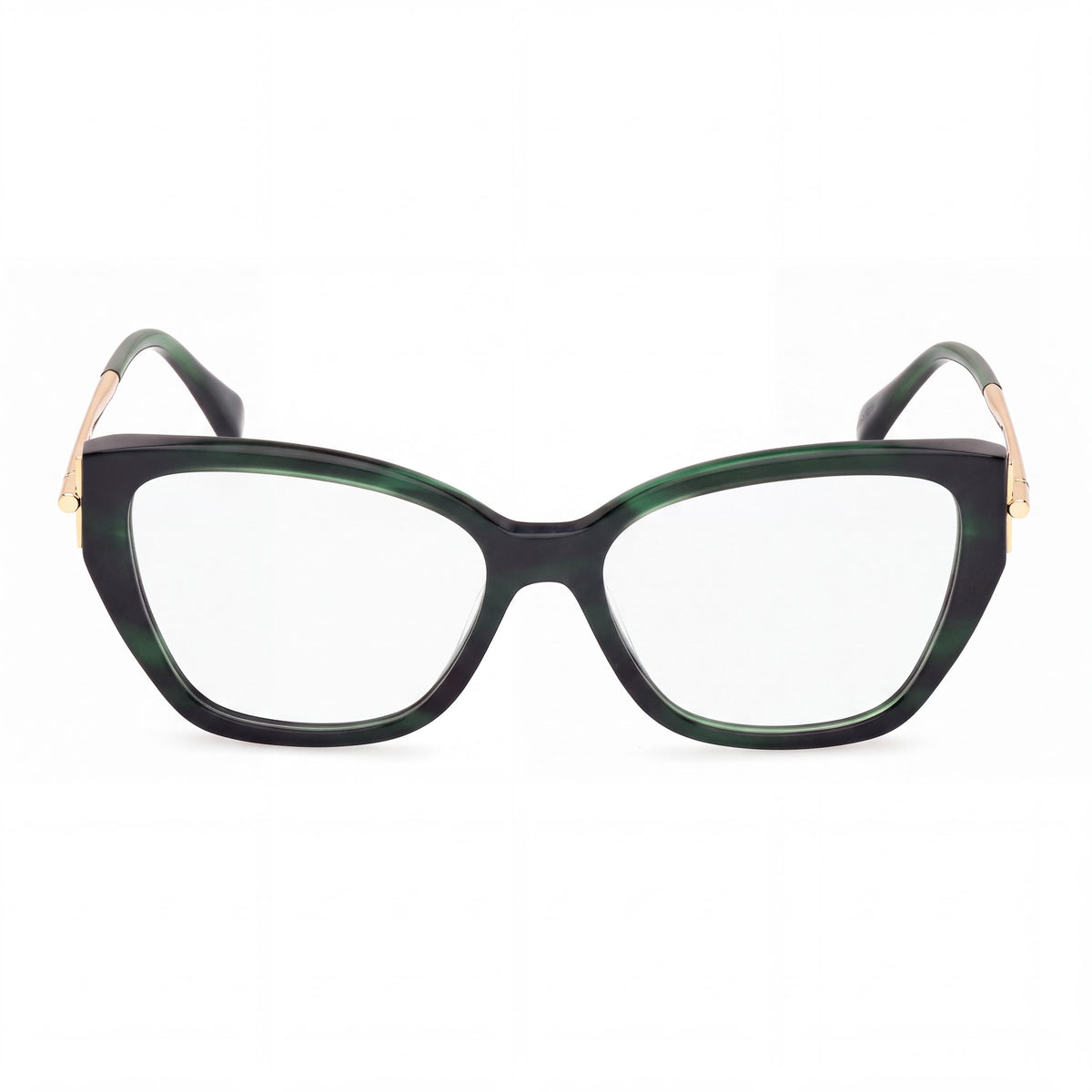 MaxMara MM5117 Dark Green Striped, Shiny Deep Gold Eyeglasses for Men, Photo 2