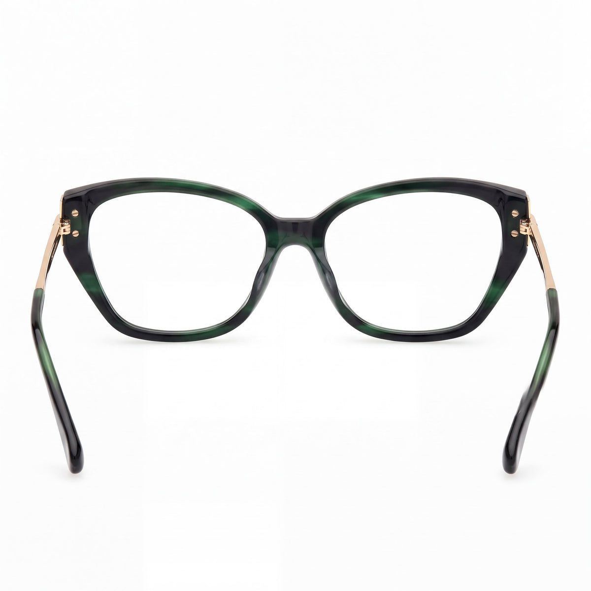 MaxMara MM5117 Dark Green Striped, Shiny Deep Gold Eyeglasses for Men, Photo 4