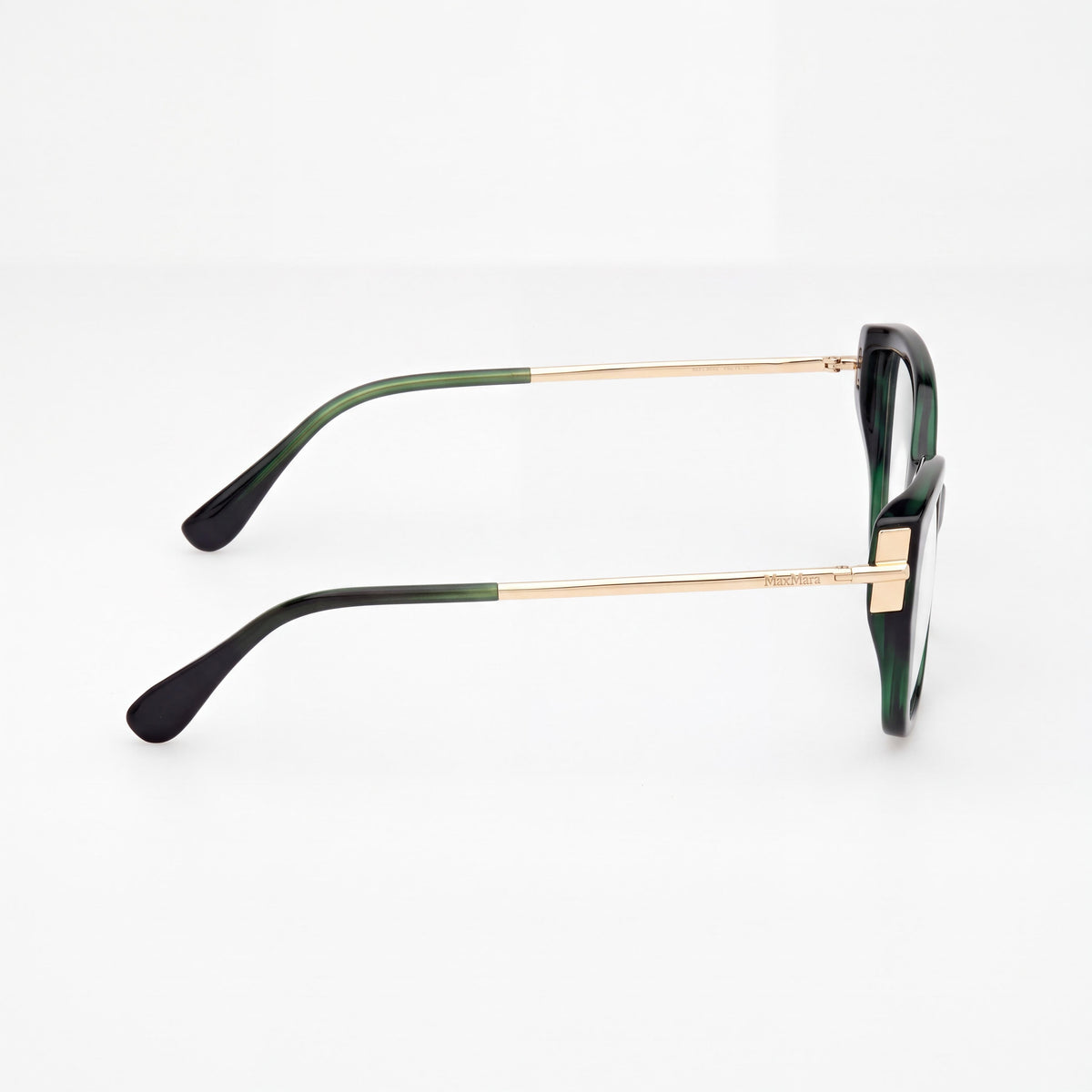 MaxMara MM5117 Dark Green Striped, Shiny Deep Gold Eyeglasses for Men, Photo 3