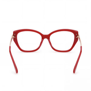 MaxMara MM5117 Cat Eye Eyeglasses Women — side view, Red Plastic temples