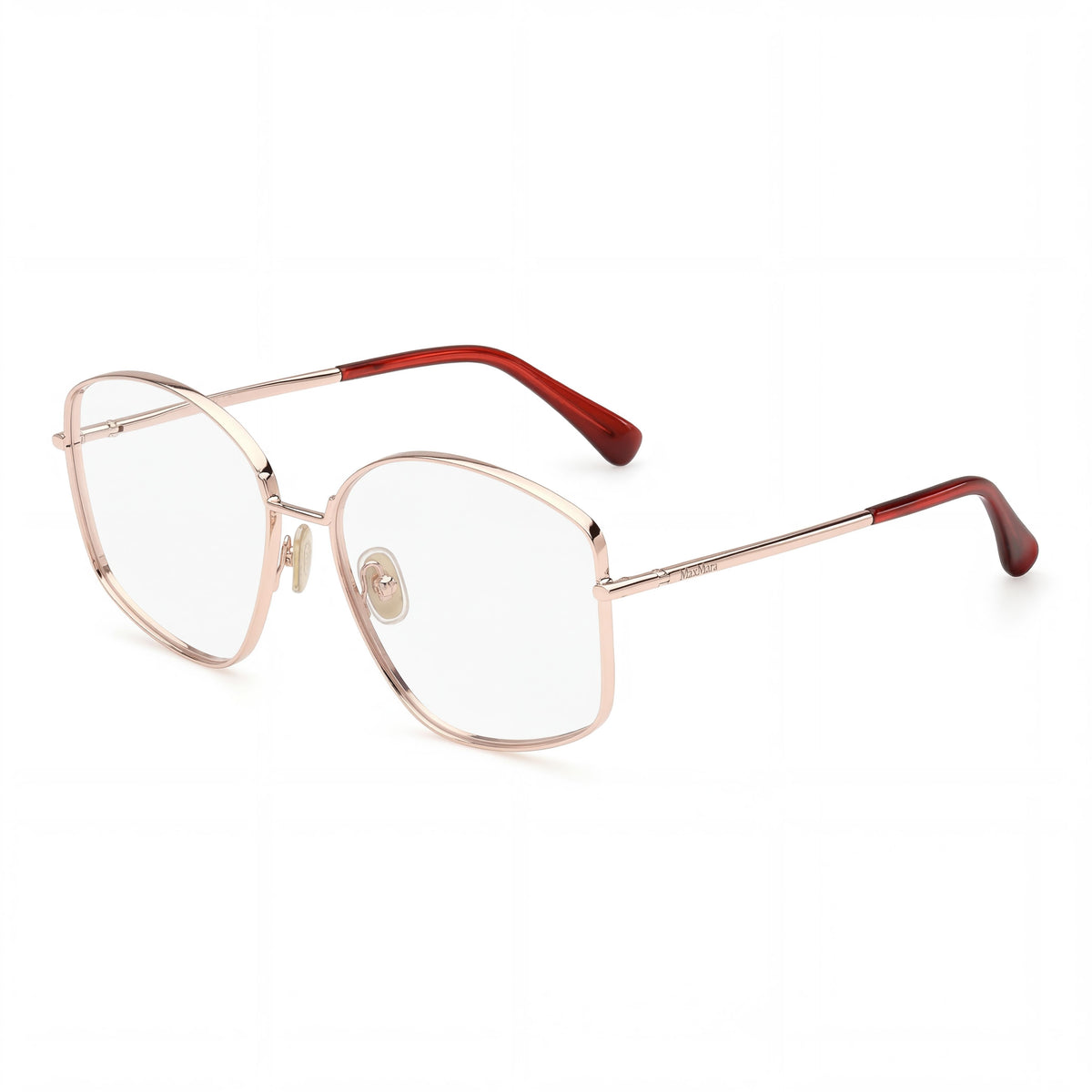 MaxMara Mm5146 Shiny Rose Gold Round Eyeglasses for Women, 56mm, Photo 1