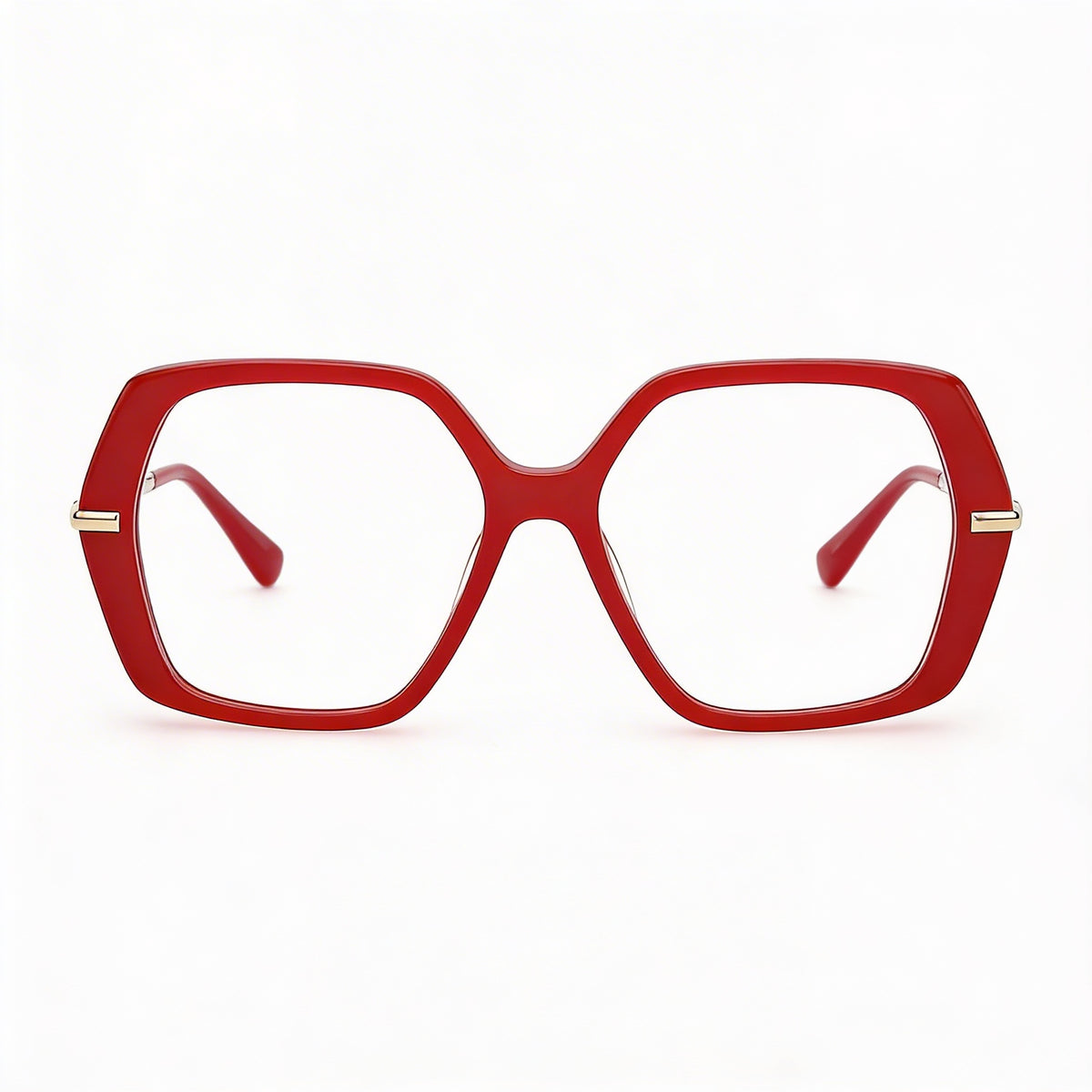 MaxMara MM5175 066 Gafas Cuadradas Unisex Rojo Claro Oro Pálido, 52mm, Photo 2