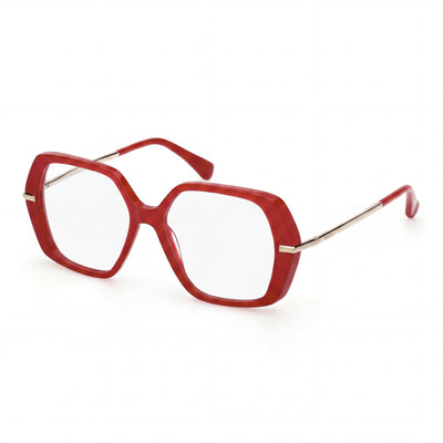 MaxMara MM5175 066 Red Square Eyeglasses Unisex, Plastic frame